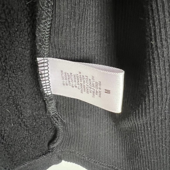 LA Made black cardigan open front sweatshirt ribbed size Medium - Picture 5 of 9